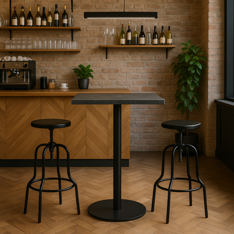 Стіл Сеніо BL високий квадратний 70*70 см колір чорний (SENIOHBL)