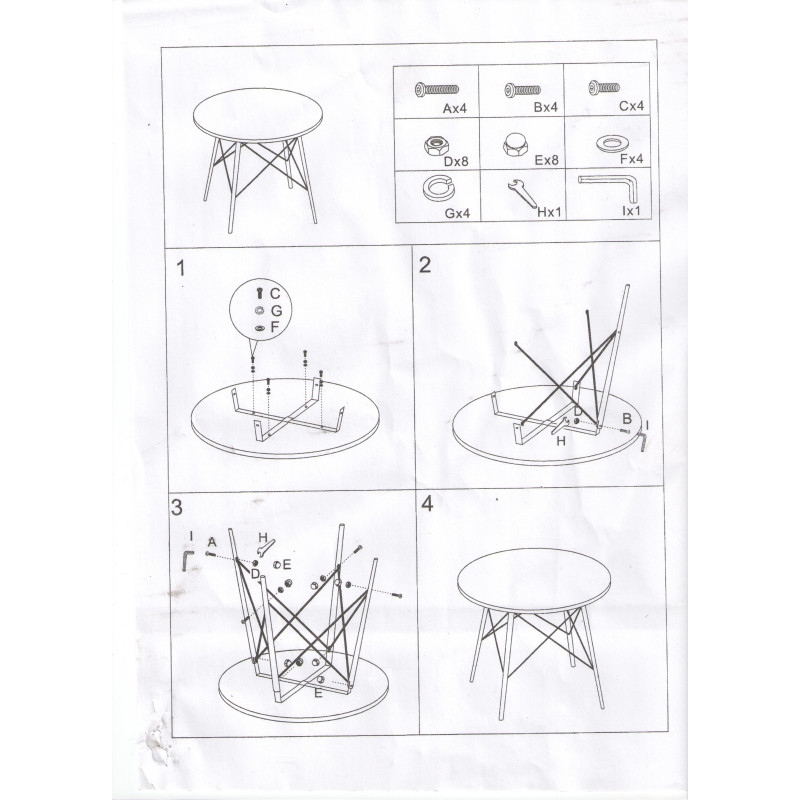 Стіл Тауер Вуд круглий 60 см білий (TABTAW60W)