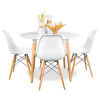 Стіл Тауер Вуд круглий д. 120 см білий (TABTAW120W)