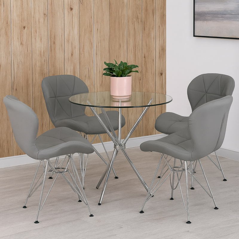 Стіл Тог круглий скляний обідній буд. 80 см (TOG80)