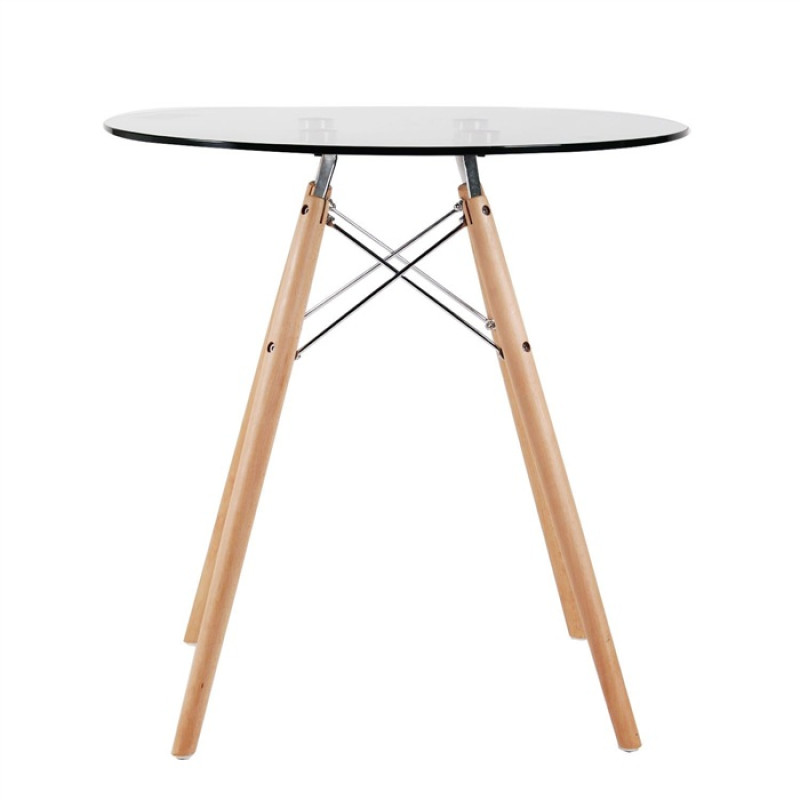 Стіл Імз Eames скляний круглий д. 80 см (TEAMESW)
