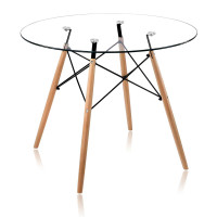 Стіл Імз Eames скляний круглий д. 80 см (TEAMESW)