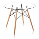 Стіл Імз Eames скляний круглий д. 80 см (TEAMESW)