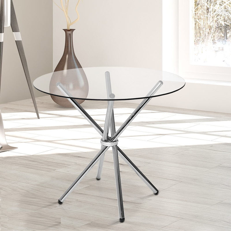Стіл Тог круглий скляний обідній буд. 80 см (TOG80)
