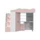 Кровать-чердак детский Binky ДС37А Белый бриллиант/Розовый (BK01010022000)
