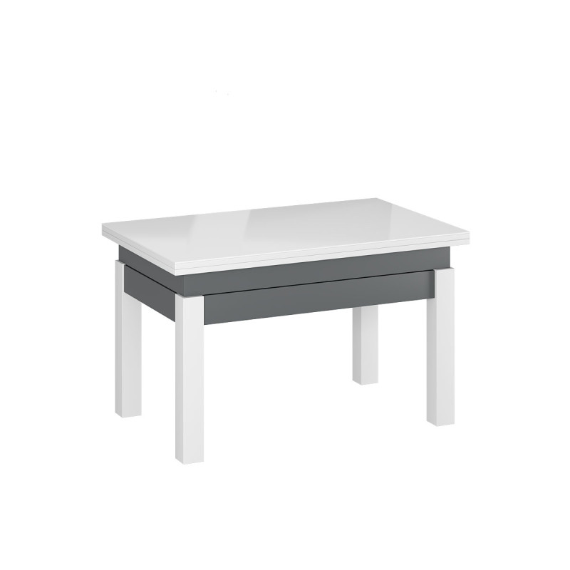 Стіл-трансформер B-Fly Glass Графіт/Білі ноги/Біле скло (TB10070700111)