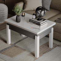 Стіл-трансформер B-Fly Glass Графіт/Білі ноги/Біле скло (TB10070700111)