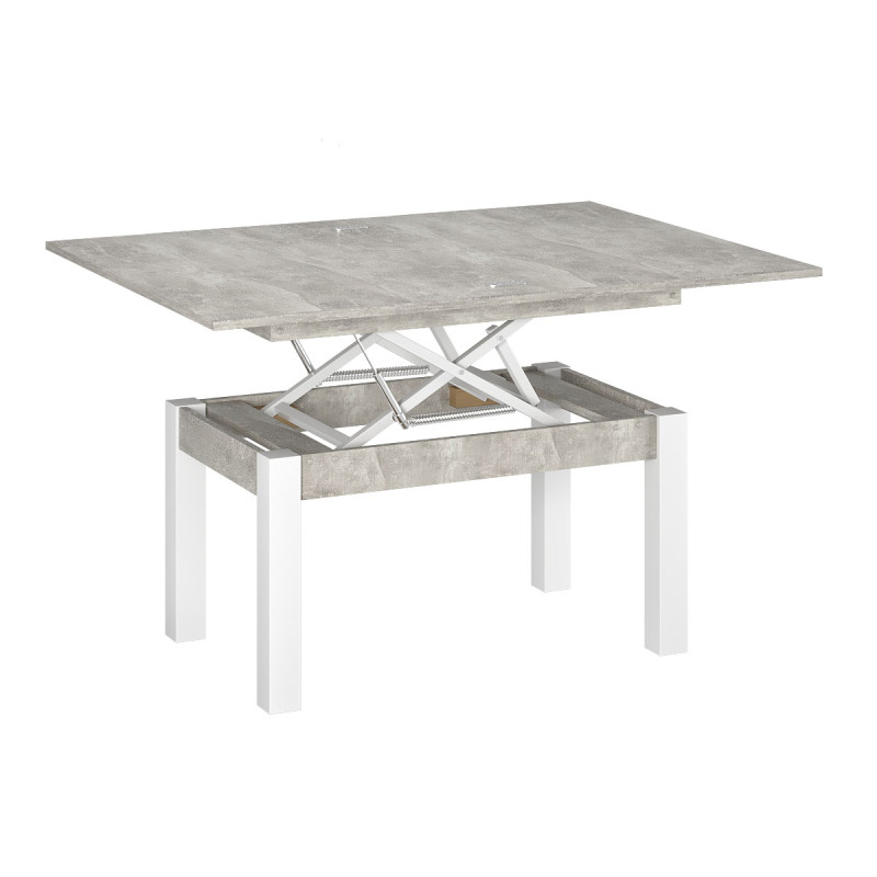 Стіл-трансформер B-Fly Glass Ательє світлий/Білі ноги/Графітове скло (TB10040400112)