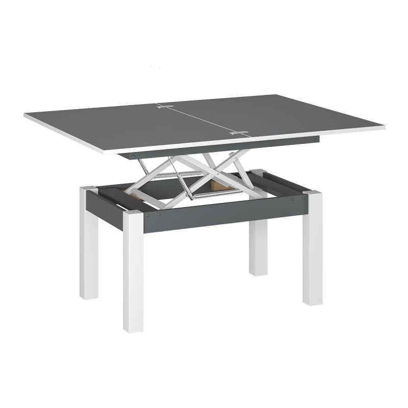 Стіл-трансформер B-Fly Glass Графіт/Білі ноги/Біле скло (TB10070700111)