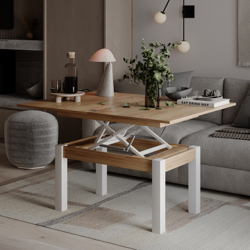 Стіл-трансформер B-Fly Дуб крафт золотий/Білі ноги (TB09121200110)