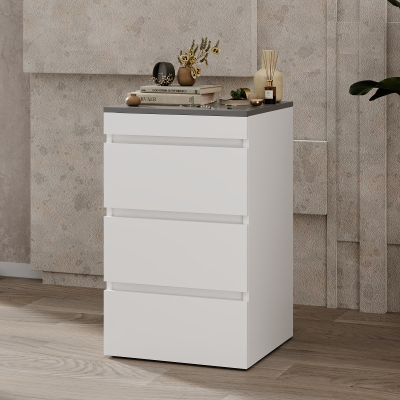 Комод-трансформер Molli 500х450х756 Белый бриллиант/Графит (TB01010700000)