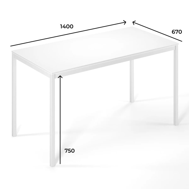 Письменный стол Brevity Loft standart 1400х750х670 Белый бриллиант/Белый металл (TB04010000010)