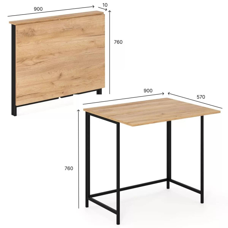 Стіл-трансформер Sly Клен/Чорний (TB24250000030)