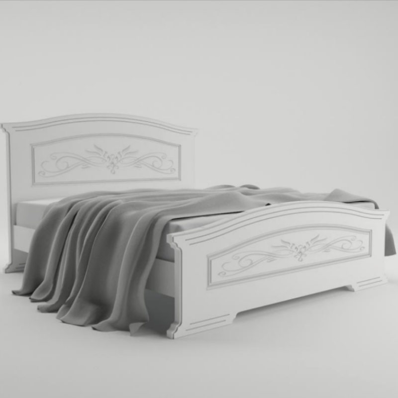 Ліжко 1,6 ІНЕСА 1795х1125/530х2050 Білий супермат (302070801)