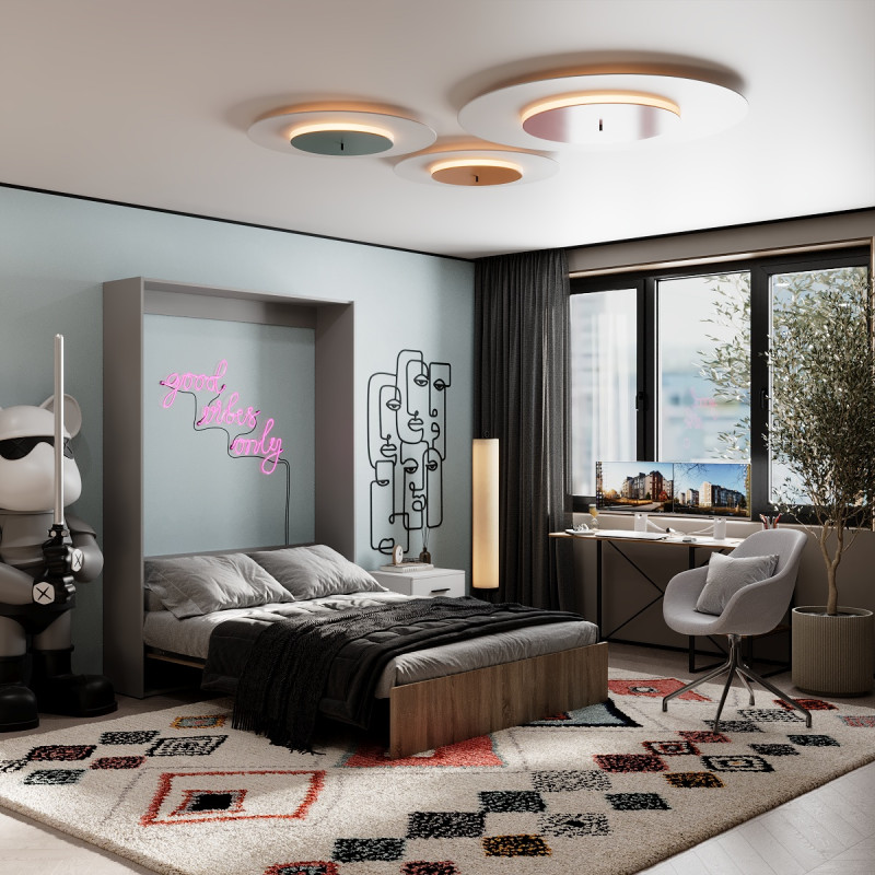 Кровать-трансформер Mitra 1,4К - Пепельный / Ф - Дуб сонома (SM01151300000)