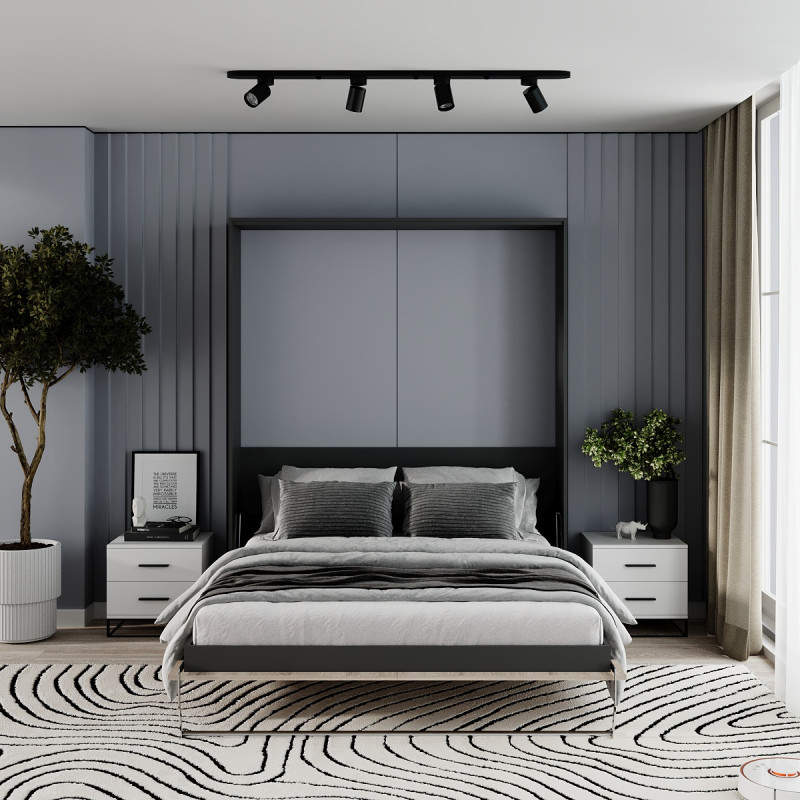 Ліжко-трансформер Juno 1,6 К - Антрацит / Ф - Дуб сонома (SM03021300000)