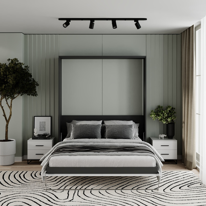 Кровать-трансформер Juno 1,6К - Антрацит / Ф - Нимфея Альба (SM03021900000)