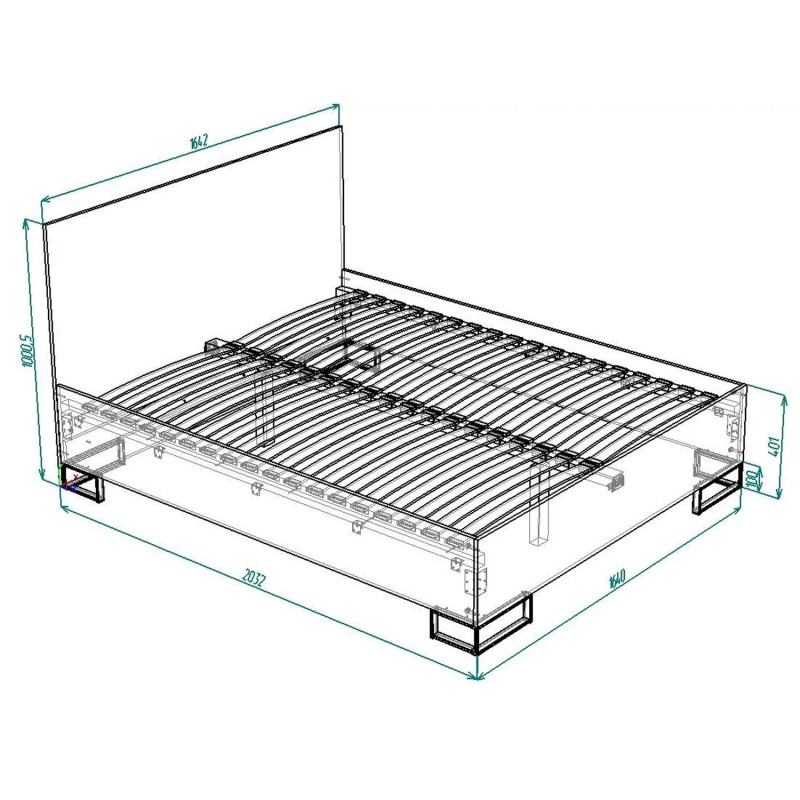 Ліжко 1,6 Ascet Дуб Бароко бурштиновий (AS09080000030)