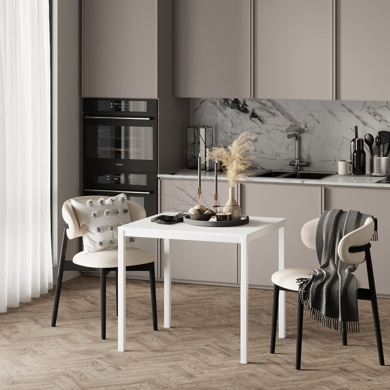 Обеденный стол Brevity Loft mini 670х750х670 Белый бриллиант/Белый металл (TB03010000010)
