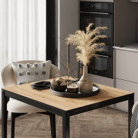 Обідній стіл Brevity Loft mini 670х750х670 Дуб крафт золотий/Чорний метал (TB03120000030)