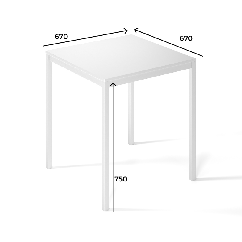 Обідній стіл Brevity Loft mini 670х750х670 Дуб Евок/Чорний метал (TB03100000030)