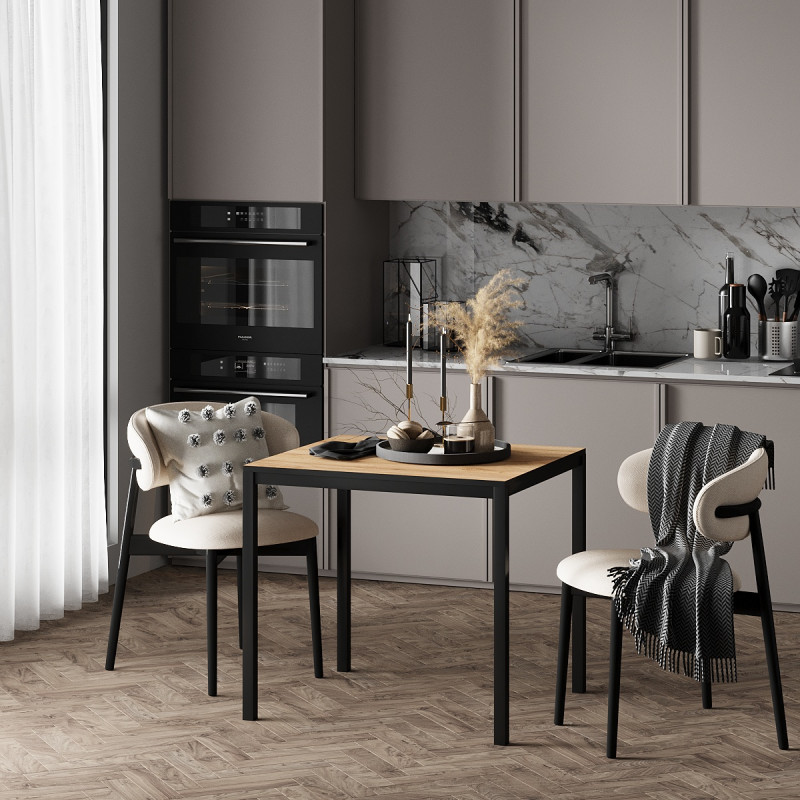Обідній стіл Brevity Loft mini 670х750х670 Дуб крафт золотий/Чорний метал (TB03120000030)