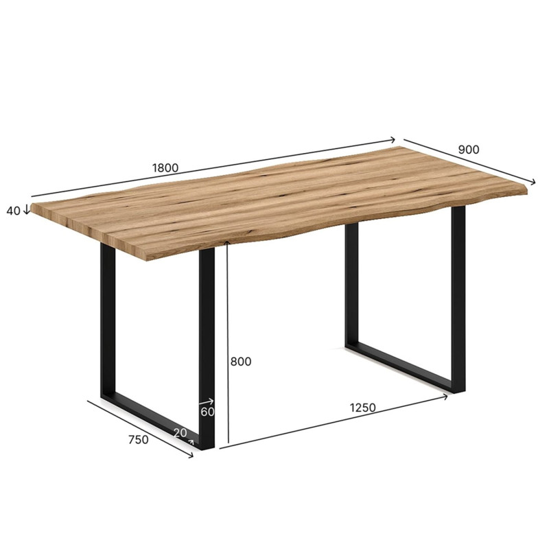 Стіл обідній Forest 1800*900*800 Дуб Артізан (TB05000023030)