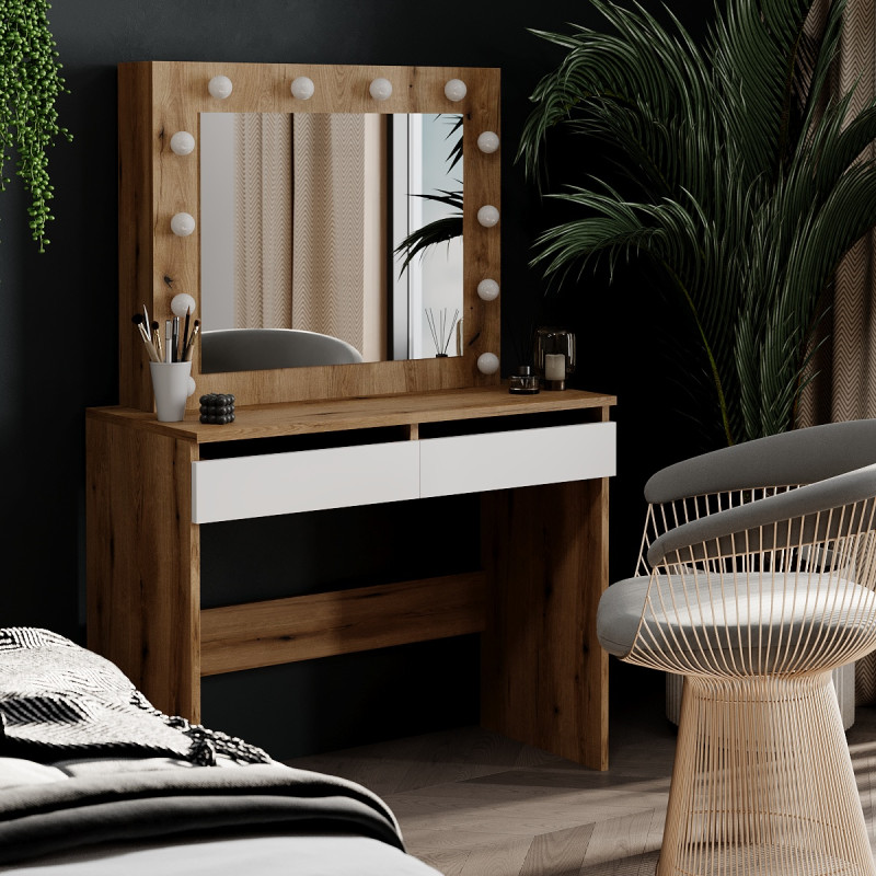 Туалетный стол Malta 940х430х1400 Дуб эвок/Белый бриллиант (TB32100100000)