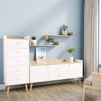 Буфет скандинавский Asgard Белый бриллиант/Дуб золотой крафт (AG01011200000)