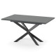 Раздвижной обеденный стол СПАЙДЕР МДФ Серый глянец/Черный 1400x800 (717536)