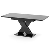 Обеденный раздвижной стол ЛАМАР МДФ Черный глянец (190771)