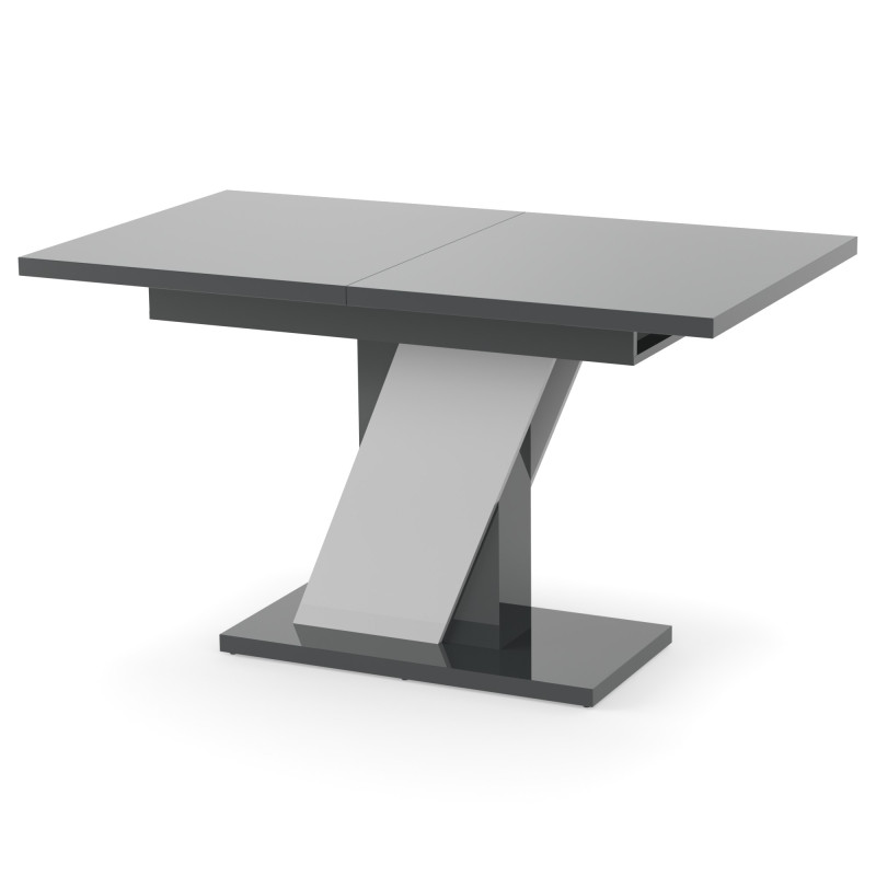 Обеденный раздвижной стол ТРИОН МДФ Серый/Белый глянец (551594)