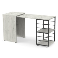 Раздвижной стол тумба ДОЛИН Дуб крафт белый (638202)