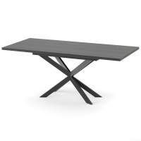 Раздвижной обеденный стол СПАЙДЕР МДФ Вяз металлический/Черный 1400x800 (717538)