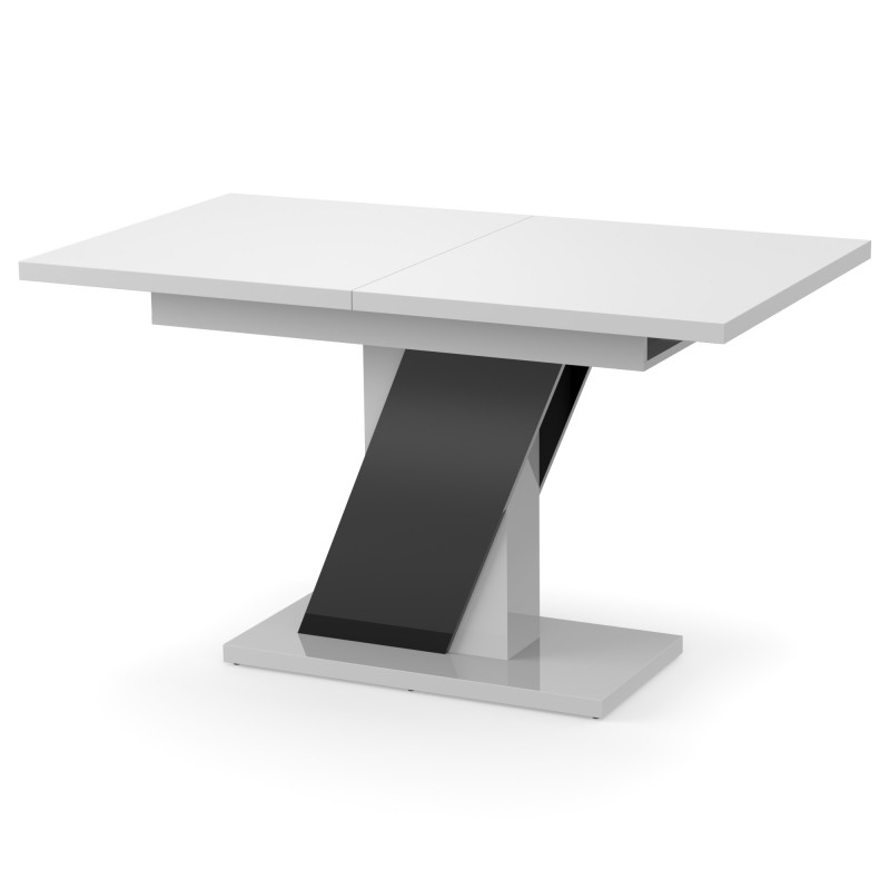 Обеденный раздвижной стол ТРИОН МДФ Белый/Черный глянец (551593)