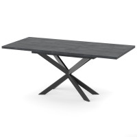 Раздвижной обеденный стол СПАЙДЕР ДСП Угольный камень/Черный 1400x800 (919773)