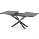 Раздвижной обеденный стол СПАЙДЕР МДФ Серый глянец/Черный 1400x800 (717536)