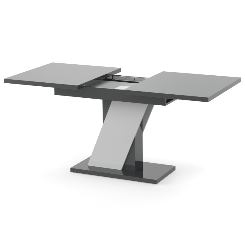 Обеденный раздвижной стол ТРИОН МДФ Серый/Белый глянец (551594)