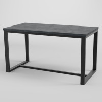 Стол обеденный лофт ЛОРД 1180x600 Угольный камень/Черный (10161-2)