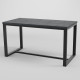 Стол обеденный лофт ЛОРД 1180x600 Угольный камень/Черный (10161-2)