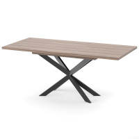 Розсувний обідній стіл СПАЙДЕР МДФ Волоський горіх/Чорний 1400x800 (717537)