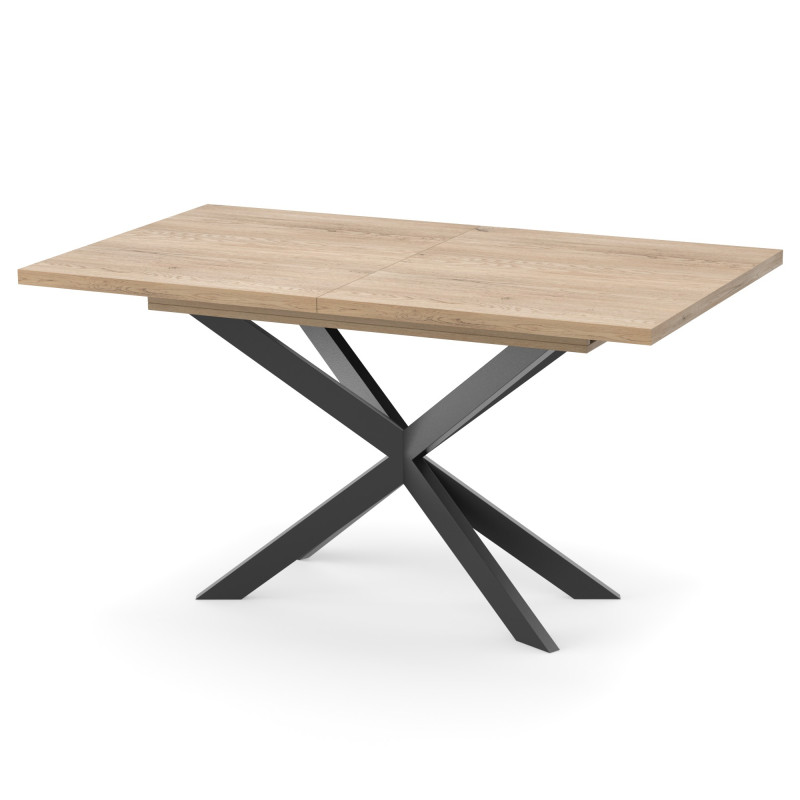 Раздвижной обеденный стол СПАЙДЕР ДСП Дуб кремона Торро/Черный 1400x800 (919771)