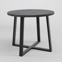 Стол обеденный лофт ПРОУН D800 Угольный камень/Черный (10176-2)