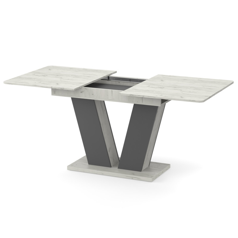 Стол раздвижной ДЕН Дуб крафт белый/Графит (558830)