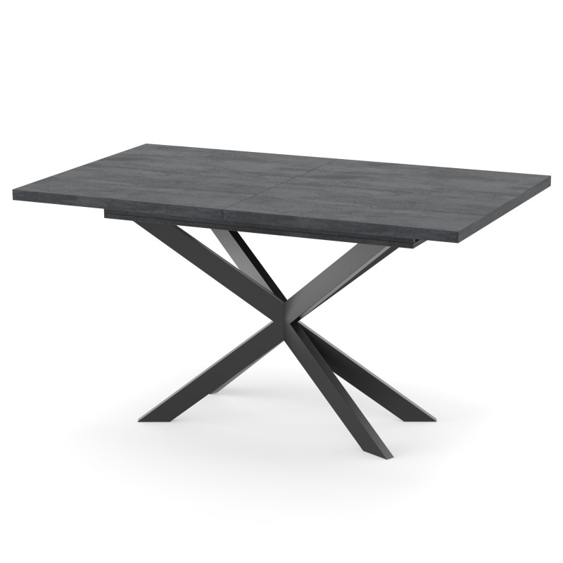 Раздвижной обеденный стол СПАЙДЕР ДСП Угольный камень/Черный 1400x800 (919773)