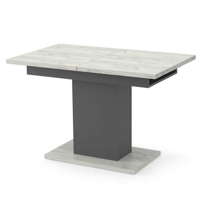 Стіл розсувний ГРЕЙС Дуб крафт білий/Графіт (254033)