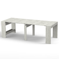 Обідній розсувний стіл для кухні ПІТОН Лайт Дуб крафт білий (853047)