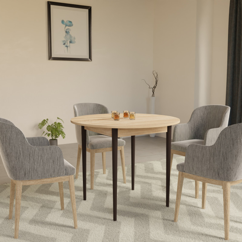 Круглый стол ДЕРИЛ Дуб сонома/Венге (558981)