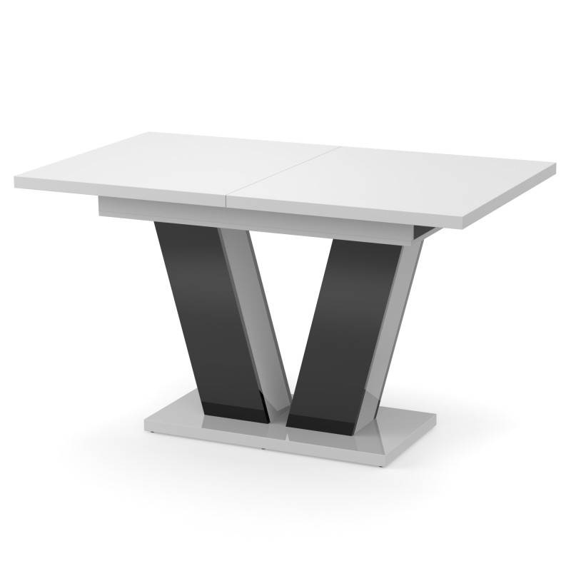 Обеденный раздвижной стол РОЙ МДФ Белый/Черный глянец (616453)