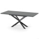 Раздвижной обеденный стол СПАЙДЕР МДФ Серый глянец/Черный 1400x800 (717536)